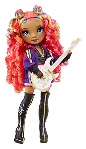 Rainbow High Rockstar Carmen Major Moda Set de Juego con 2 Conjuntos Mix&Match, Instrumentos Musicales y Accesorios para muñecas. Edad: 6 a 12 años, Color (423331-INT)