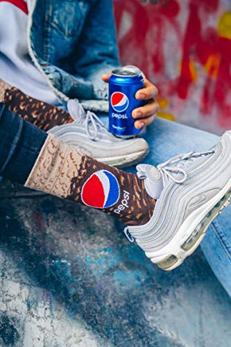 Rainbow Socks - Hombre Mujer Divertidos Calcetines de Lata de Pepsi Fria - 1 Par - Talla 41-46