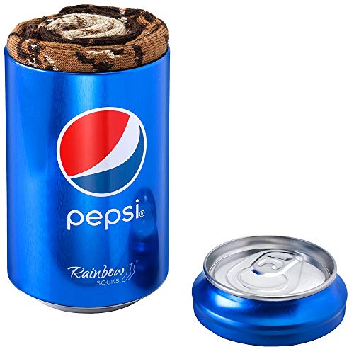 Rainbow Socks - Hombre Mujer Divertidos Calcetines de Lata de Pepsi Fria - 1 Par - Talla 41-46