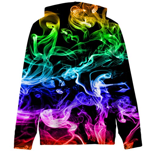 RAISEVERN Sudaderas con Capucha para niños Sudadera con Capucha con Estampado de Arco Iris en 3D Sudadera de Manga Larga para Fiesta, Senderismo, Camping