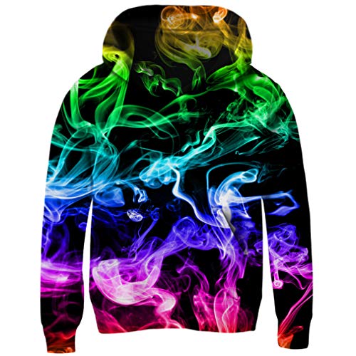 RAISEVERN Sudaderas con Capucha para niños Sudadera con Capucha con Estampado de Arco Iris en 3D Sudadera de Manga Larga para Fiesta, Senderismo, Camping