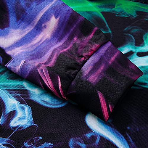 RAISEVERN Sudaderas con Capucha para niños Sudadera con Capucha con Estampado de Arco Iris en 3D Sudadera de Manga Larga para Fiesta, Senderismo, Camping