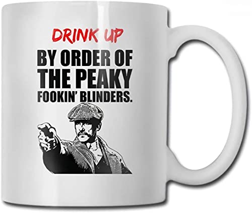 Rama Sales - Taza de té de café Peaky Blinders divertida - Cerámica de 450 ml - Beba por orden de los Peaky Fookin' Blinders - Juego de 2 tazas de café