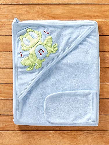 Rana de toalla con capucha de algodón – Incluye 1 gratis Manopla – con süßem Diseño para bebés y niños pequeños Stark muy absorbente toalla con capucha para bebés y niños