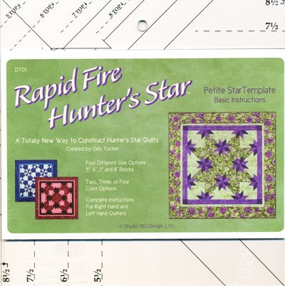 Rapid Fire Hunter's Star Ruler by Studio 180, quilting tool, Trim-down tool for Hunter's Star units by Studio Designs