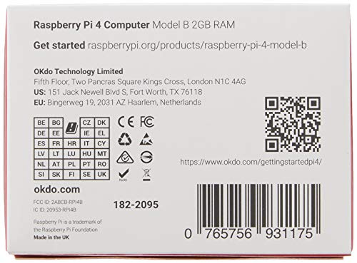 Raspberry Pi 4 Model B 2GB ARM-Cortex-A72 4x 1,50GHz, 2GB RAM, WLAN-ac, Bluetooth 5.0, LAN, 4x USB, 2x Micro-HDMI