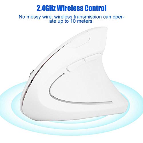 Ratón Ergonómico, Mouse Vertical, Mouse Inalámbrico para Juegos de 2.4GHz 1600DPI, 6 Botones para Computadora Portátil, Computadora de Escritorio Compatible con Windows 98/2000 / ME / XP / Vista