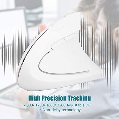 Ratón Ergonómico, Mouse Vertical, Mouse Inalámbrico para Juegos de 2.4GHz 1600DPI, 6 Botones para Computadora Portátil, Computadora de Escritorio Compatible con Windows 98/2000 / ME / XP / Vista