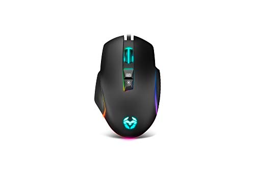 Raton gaming Krom KEOS -Krom Keos - NXKROMKEOS - Sensor optico de gran precision, 6400 DPI, RGB rainbow, 7 botones programables, color negro