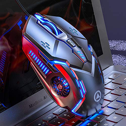 Ratón Gaming,USB Ratones para juegos con cable RGB,tecnología de sonido envolvente y 3200 ppp y 7 botones y retroiluminación de 7 colores para computadora portátil PC Gamer Computer Desktop