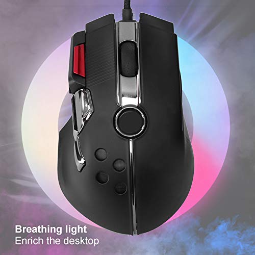 Ratón para Juegos con Cable, E-Sports Gaming Free Drive Lighting Computadora USB Computadora de Escritorio Computadora Ratones RGB, para Windows 98/2000/ME/NT/XP/VISTA/7/8/10/11/OS X(Negro)