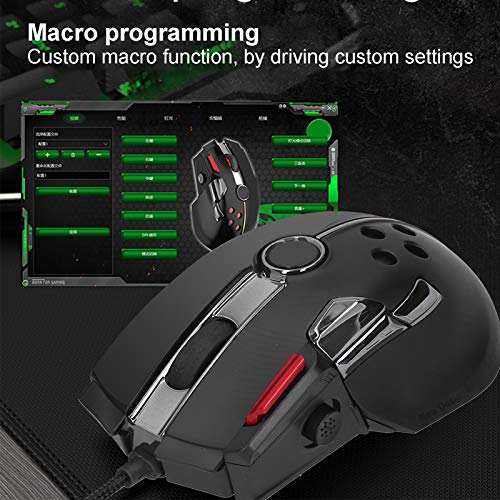 Ratón para Juegos con Cable, E-Sports Gaming Free Drive Lighting Computadora USB Computadora de Escritorio Computadora Ratones RGB, para Windows 98/2000/ME/NT/XP/VISTA/7/8/10/11/OS X(Negro)