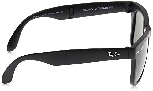 Ray-Ban Folding Wayfarer Gafas de Sol, Matte Black, 55 para Hombre