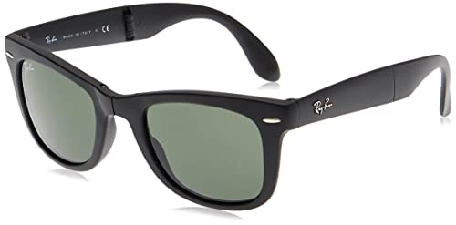 Ray-Ban Folding Wayfarer Gafas de Sol, Matte Black, 55 para Hombre