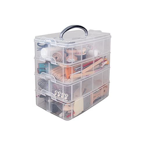 Rayher Caja clasificadora con asa, Surtido, 3 compartimentos, 23,1x15,6x18,5cm