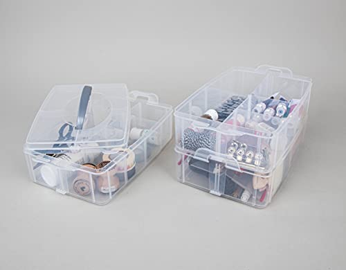 Rayher Caja clasificadora con asa, Surtido, 3 compartimentos, 23,1x15,6x18,5cm