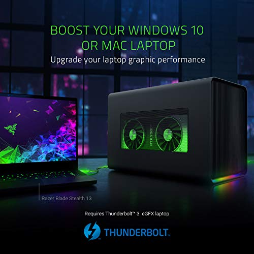 Razer Core X Chroma - Thunderbolt 3 External Graphics Card Housing (Egpu) para Windows 10 y Mac - Solución gráfica Externa para portátiles con iluminación RGB Chroma