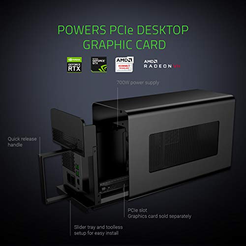 Razer Core X Chroma - Thunderbolt 3 External Graphics Card Housing (Egpu) para Windows 10 y Mac - Solución gráfica Externa para portátiles con iluminación RGB Chroma