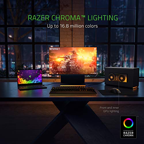 Razer Core X Chroma - Thunderbolt 3 External Graphics Card Housing (Egpu) para Windows 10 y Mac - Solución gráfica Externa para portátiles con iluminación RGB Chroma