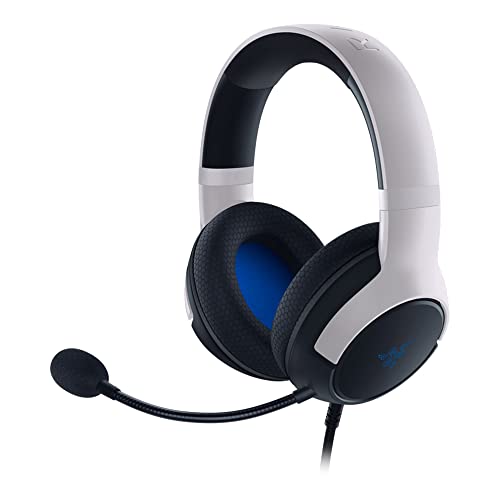 Razer Kaira X - Auriculares de juego con cable para PlayStation 5 + PC + Mac + Switch + Móvil (controladores de 50 mm, micrófono cardioide, control de volumen) Negro y blanco