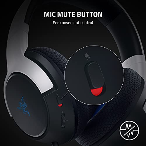 Razer Kaira X - Auriculares de juego con cable para PlayStation 5 + PC + Mac + Switch + Móvil (controladores de 50 mm, micrófono cardioide, control de volumen) Negro y blanco