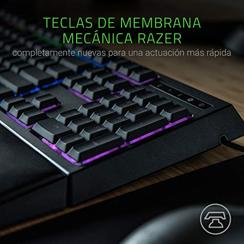 Razer Ornata Chroma Teclado Gaming, Estándar con USB, Alámbrico, Interruptor de Membrana,Teclas de Membrana, ES Layout, Color Negro