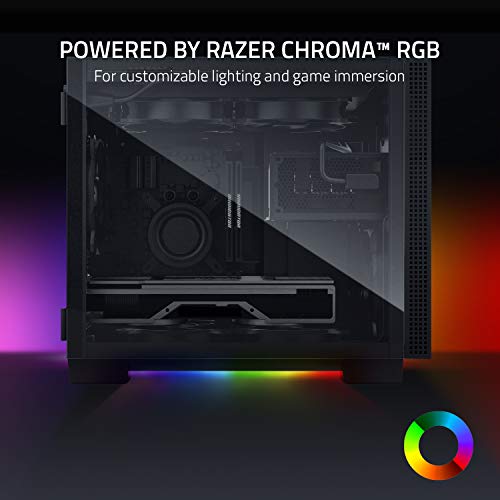 Razer Tomahawk Mini-ITX Funda para juegos con Razer Chroma RGB, puertas batientes en ambos lados, ventilación, filtro de polvo, gestión de cables, para radiadores de hasta 240 mm
