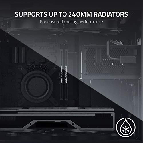 Razer Tomahawk Mini-ITX Funda para juegos con Razer Chroma RGB, puertas batientes en ambos lados, ventilación, filtro de polvo, gestión de cables, para radiadores de hasta 240 mm