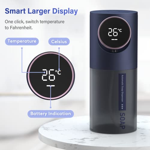 Rbediolt Dispensador Jabon Automático, Dispensador Jabon Cocina de Escritorio Recargable de 320 ml, Dosificador Jabon Baño Impermeable Ipx4 Para el Hogar, la Oficina, el Centro Comercial, el Hospital