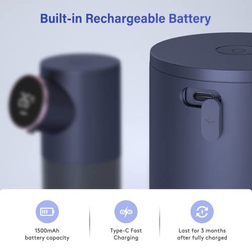 Rbediolt Dispensador Jabon Automático, Dispensador Jabon Cocina de Escritorio Recargable de 320 ml, Dosificador Jabon Baño Impermeable Ipx4 Para el Hogar, la Oficina, el Centro Comercial, el Hospital