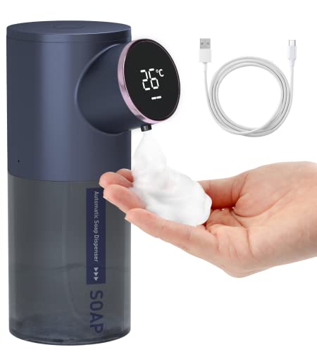 Rbediolt Dispensador Jabon Automático, Dispensador Jabon Cocina de Escritorio Recargable de 320 ml, Dosificador Jabon Baño Impermeable Ipx4 Para el Hogar, la Oficina, el Centro Comercial, el Hospital