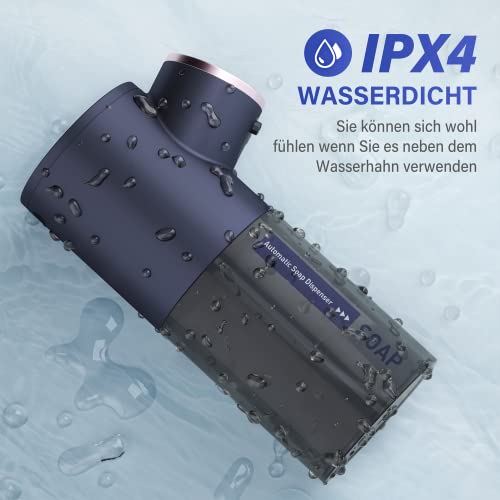 Rbediolt Dispensador Jabon Automático, Dispensador Jabon Cocina de Escritorio Recargable de 320 ml, Dosificador Jabon Baño Impermeable Ipx4 Para el Hogar, la Oficina, el Centro Comercial, el Hospital