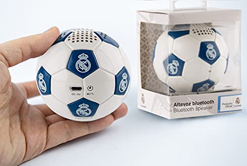 Real Madrid Altavoz Bluetooth Inalámbrico con Forma de Balón con 3-4 horas de autonomía