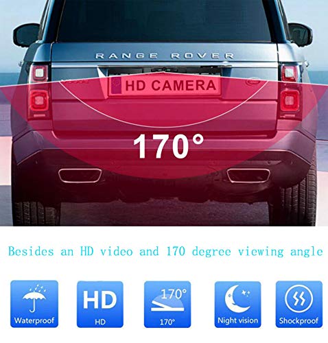 RED WOLF Mini cámara de inversión HD para instalar en la puerta trasera/puerta de elevación/placa de licencia, cámara de visión trasera 5V ~ 16V Cámara de gran voltaje al revés Flip Imagen