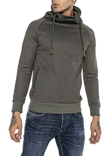 Redbridge Sudadera para Hombre Suéter Jersey con Cuello Alto Royal Verde XL
