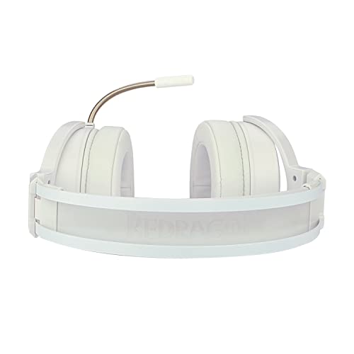 Redragon Lamia 2 H320W RGB Cascos Gaming Blancos - Auriculares con Microfono - Incluye Soporte - Cascos Potentes - USB - 7.1 Virtual - Headset para Juegos - PC Compatible