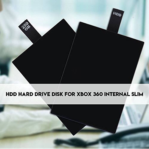 Reemplazo del disco duro de 120GB/250GB Expansión la memoria para XBOX 360 kit de accesorio Internal Slim para actualizar su disco duro Xbox y expandir el almacenamiento de datos de color negro(120GB)