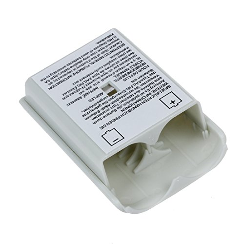 REFURBISHHOUSE Sostenedor Cubierta Caja Paquete cascara de bateria de reemplazo Blanco para Microsoft Xbox 360 Controlador inalambrico Mando de Juego