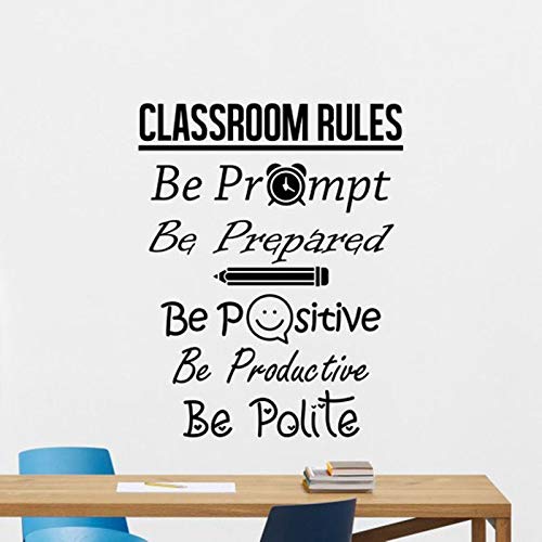 Reglas del aula Etiqueta de la pared Signo Sea positivo Cartel Educación Cita de la escuela Etiqueta de la idea del maestro Decoración Arte de la pared Mural A9 42x53cm