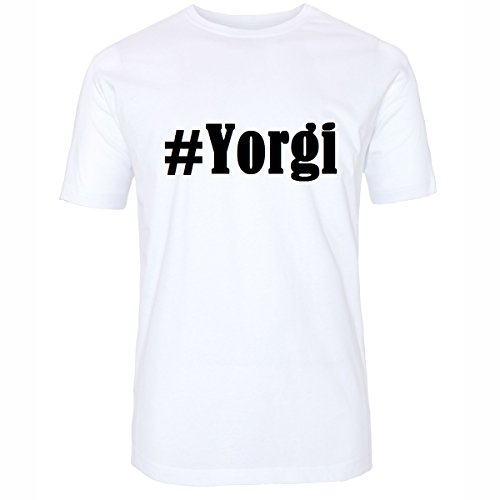 Reifen-Markt Camiseta #Yorgi Hashtag para mujer y hombre en blanco y negro