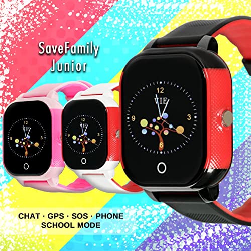 Reloj con GPS para niños Save Family Modelo Junior Acuático IP67. Smartwatch Juvenil. Botón SOS, Anti-Bullying, Chat Privado, Modo Colegio, Llamadas y Mensajes. App Propia. Rosa.