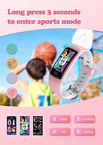 Reloj Inteligente Niño，CatShin Pulsera Actividad Inteligente con Monitor de Presión Arterial, Pulsómetro,Monitor de Sueño，Impermeable IP67 Deportivo Smartwatch Podómetro， Reloj Niño para Android iOS