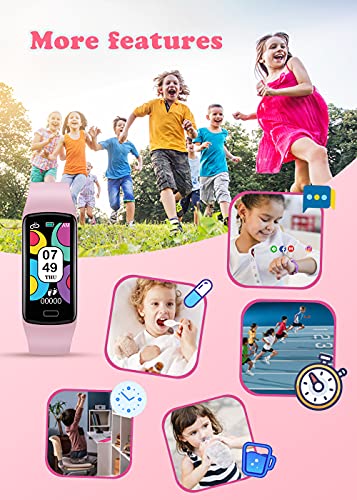 Reloj Inteligente Niño，CatShin Pulsera Actividad Inteligente con Monitor de Presión Arterial, Pulsómetro,Monitor de Sueño，Impermeable IP67 Deportivo Smartwatch Podómetro， Reloj Niño para Android iOS