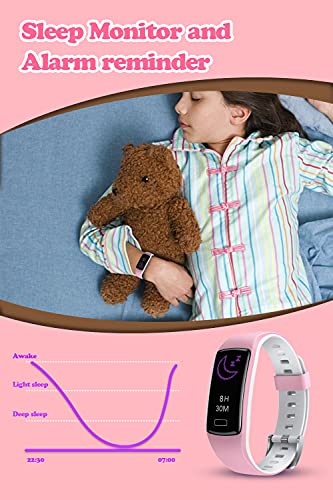 Reloj Inteligente Niño，CatShin Pulsera Actividad Inteligente con Monitor de Presión Arterial, Pulsómetro,Monitor de Sueño，Impermeable IP67 Deportivo Smartwatch Podómetro， Reloj Niño para Android iOS