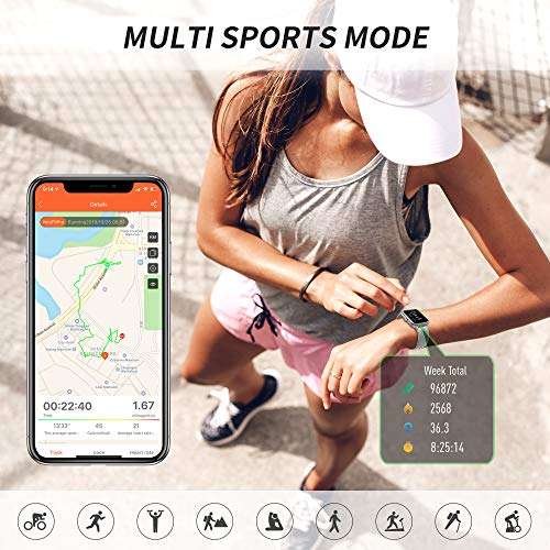 Reloj Inteligente , reloj Smartwatch con Reloj Deportivo Podómetro Cardiaco Monitor Natación Impermeable 5ATM, Smartwatch Esfera de Reloj de DIY, Pulsera Actividad Para Android IOS regalo