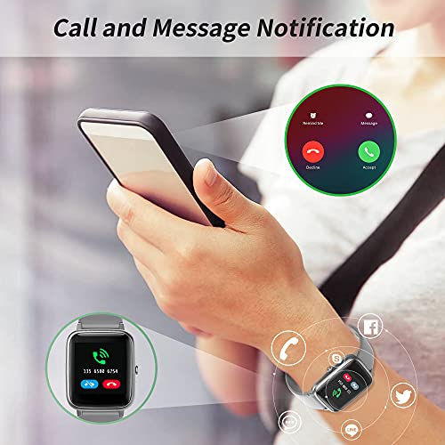 Reloj Inteligente , reloj Smartwatch con Reloj Deportivo Podómetro Cardiaco Monitor Natación Impermeable 5ATM, Smartwatch Esfera de Reloj de DIY, Pulsera Actividad Para Android IOS regalo