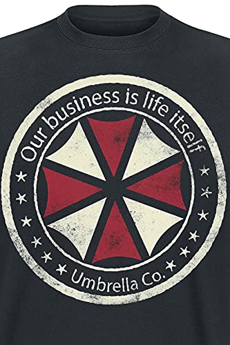 Resident Evil Umbrella Co. - Our Business Is Life Itself Hombre Camiseta Negro M, 100% algodón, Regular