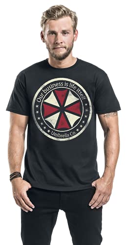 Resident Evil Umbrella Co. - Our Business Is Life Itself Hombre Camiseta Negro M, 100% algodón, Regular
