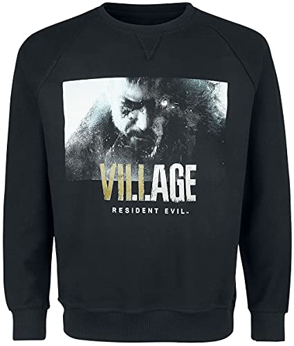 Resident Evil Village Hombre Sudadera Negro L, 100% algodón, Regular