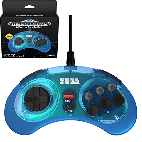 Retro-Bit Official SEGA Mega Drive 6-button Arcade Pad Blue [Importación inglesa]